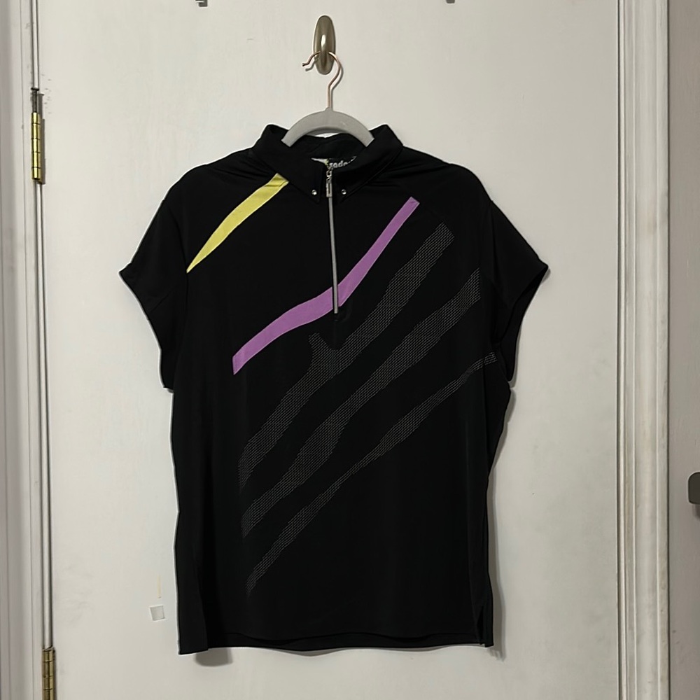 Jamie Sadock Black Top with Yellow Detail